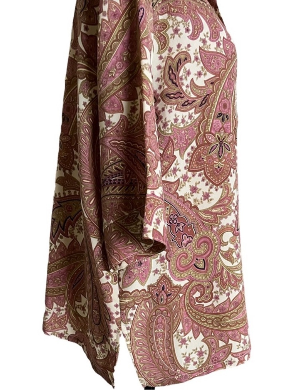 BonWorth Paisley Blouse Button‑Front 3/4 Sleeves Pink & Cream XL - Picture 11 of 16